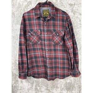Anchorage Plaid Flannel Shirt Mens Large Red Workwear Grunge‎ Outdoors Utility